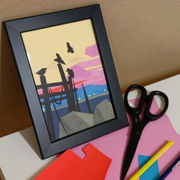 31/01/2026 Taller de Pintura Collage: Atardecer en el puerto