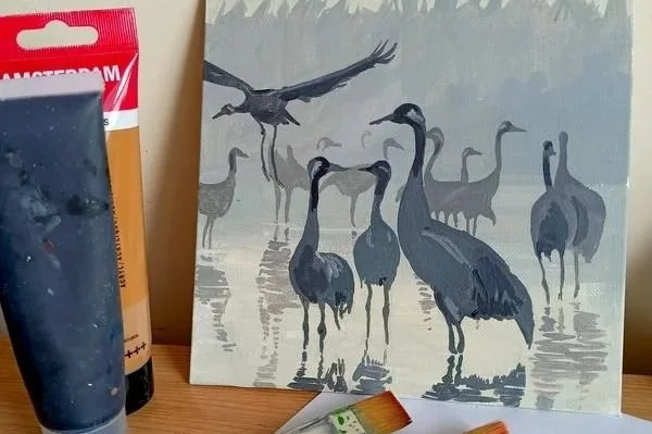 20/09/2025 Taller de Pintura: Grullas