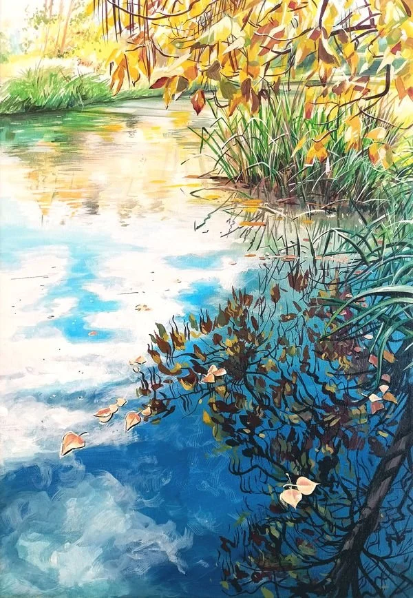 Canal de Castilla 3, Puente N-620a. Acrílico sobre lienzo, 46x55 cm