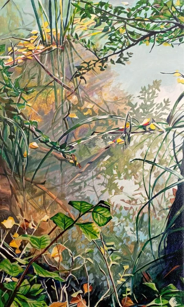 Canal de Castilla 2, Tafisa. Acrílico sobre lienzo, 33x55 cm