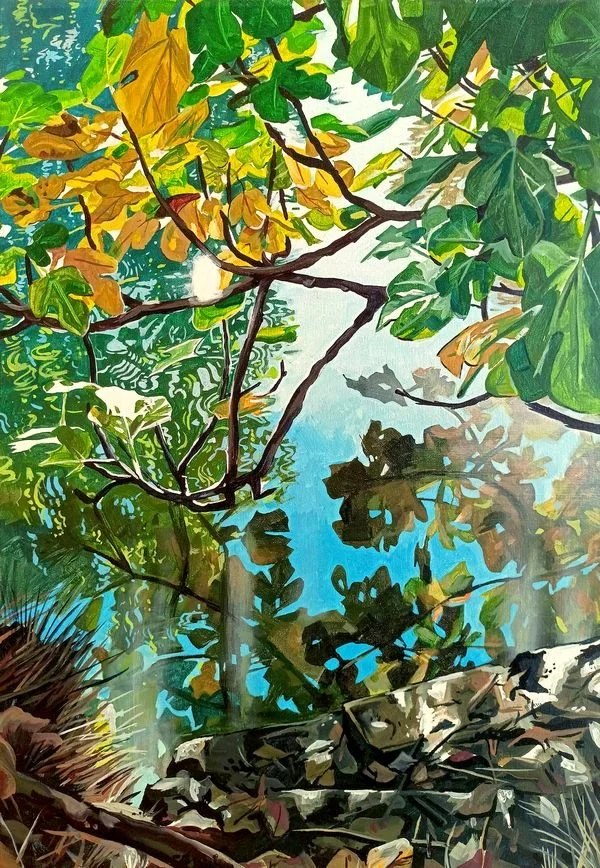 Canal de Castilla 1, C/ Parva de la Ría. Acrílico sobre lienzo, 38x55 cm
