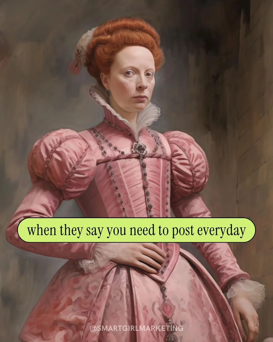 Renaissance&nbsp;meme trend, but make it AI&nbsp;💁🏼&zwj;♀️✨

Here's the deal...you DON'T need to post every day to grow your account and business.&nbsp;🚫

You can have the best of intentions and life happens...and hey, I'm right there with you on 