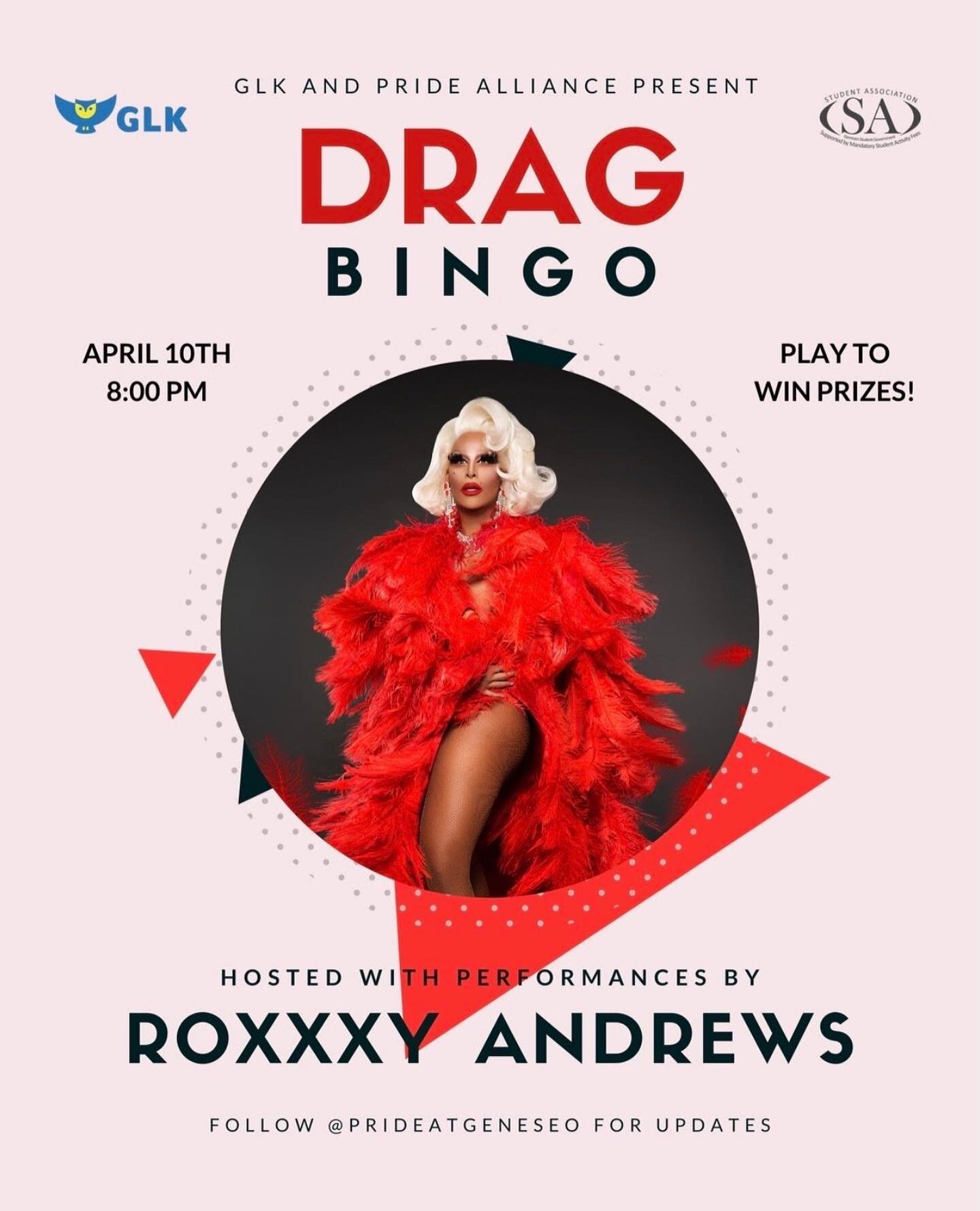 join us tomorrow at 8 pm!! THE Roxxxy Andrews from Ru Paul&rsquo;s Drag Race will hosting!!!