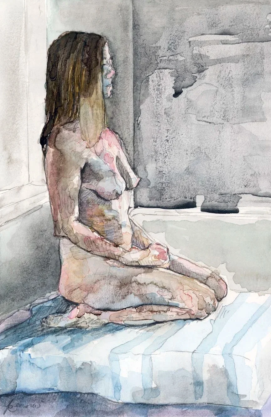 Live Figure Painting... 
Watercolor & graphite