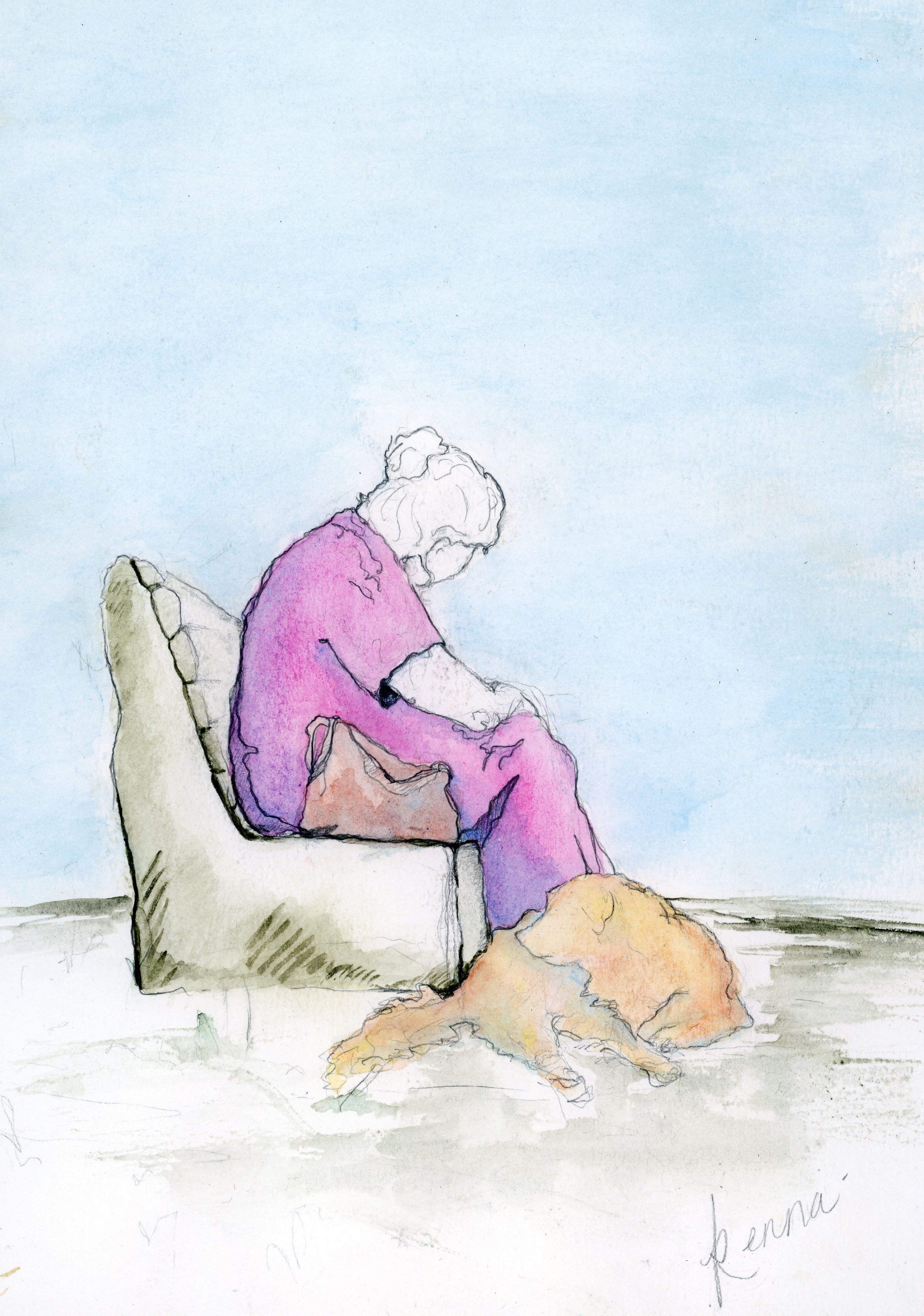 Not Always Fun and Games... 
Watercolor & graphite