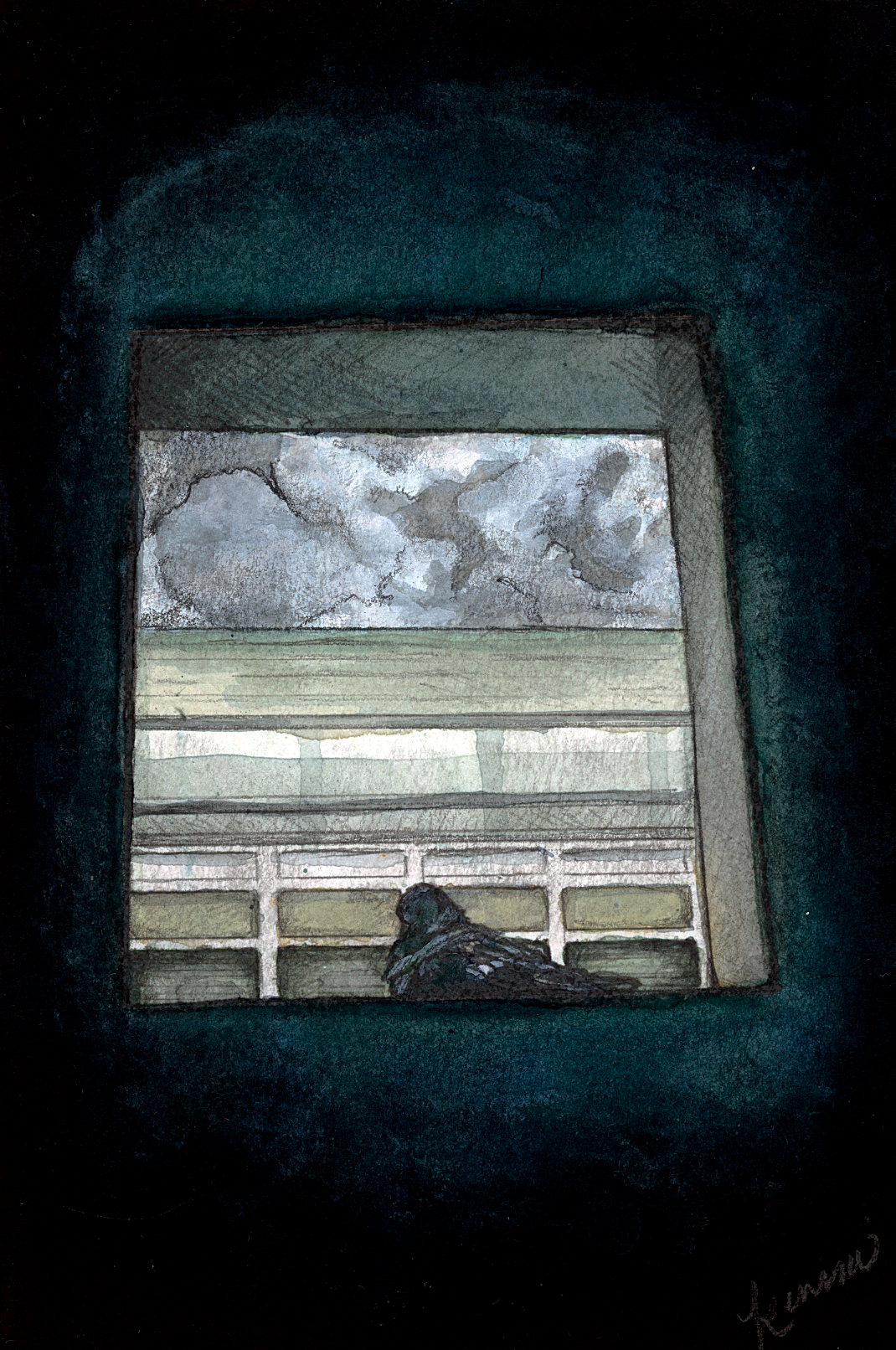 Weather the Storm...
Watercolor, graphite and gouache