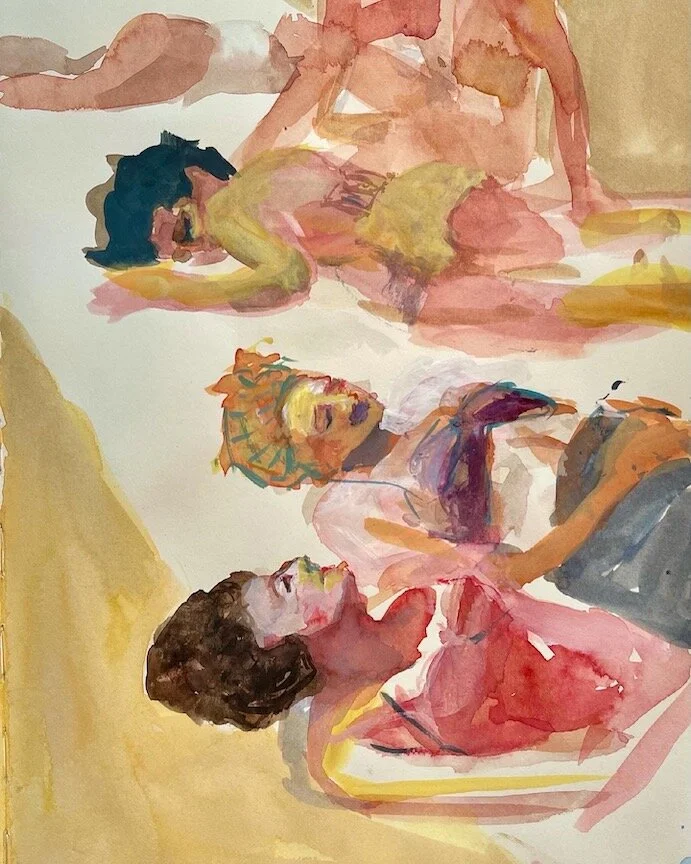 Sunbathing on Concrete, 11 x 8", 2021