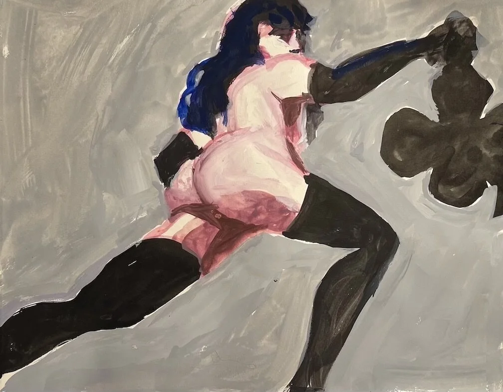 Femlin, 14 x 11", gouache on paper, 2021