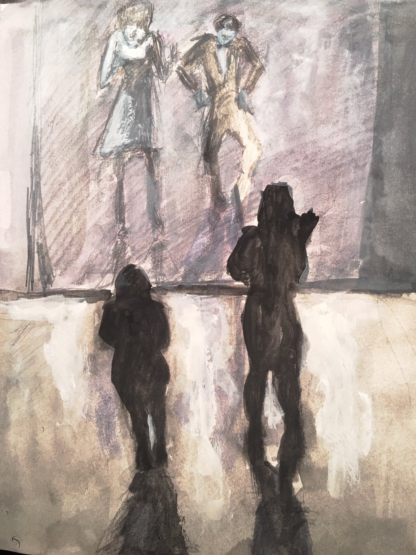 Dark in Florida, 11 x 8", pencil and gouache, 2018