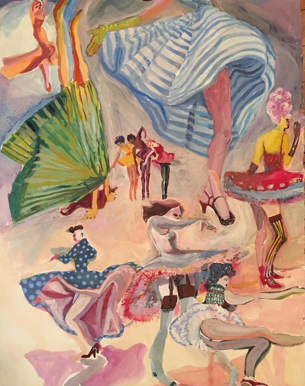 Unleashed, 30 x 22", gouache on paper, 2018