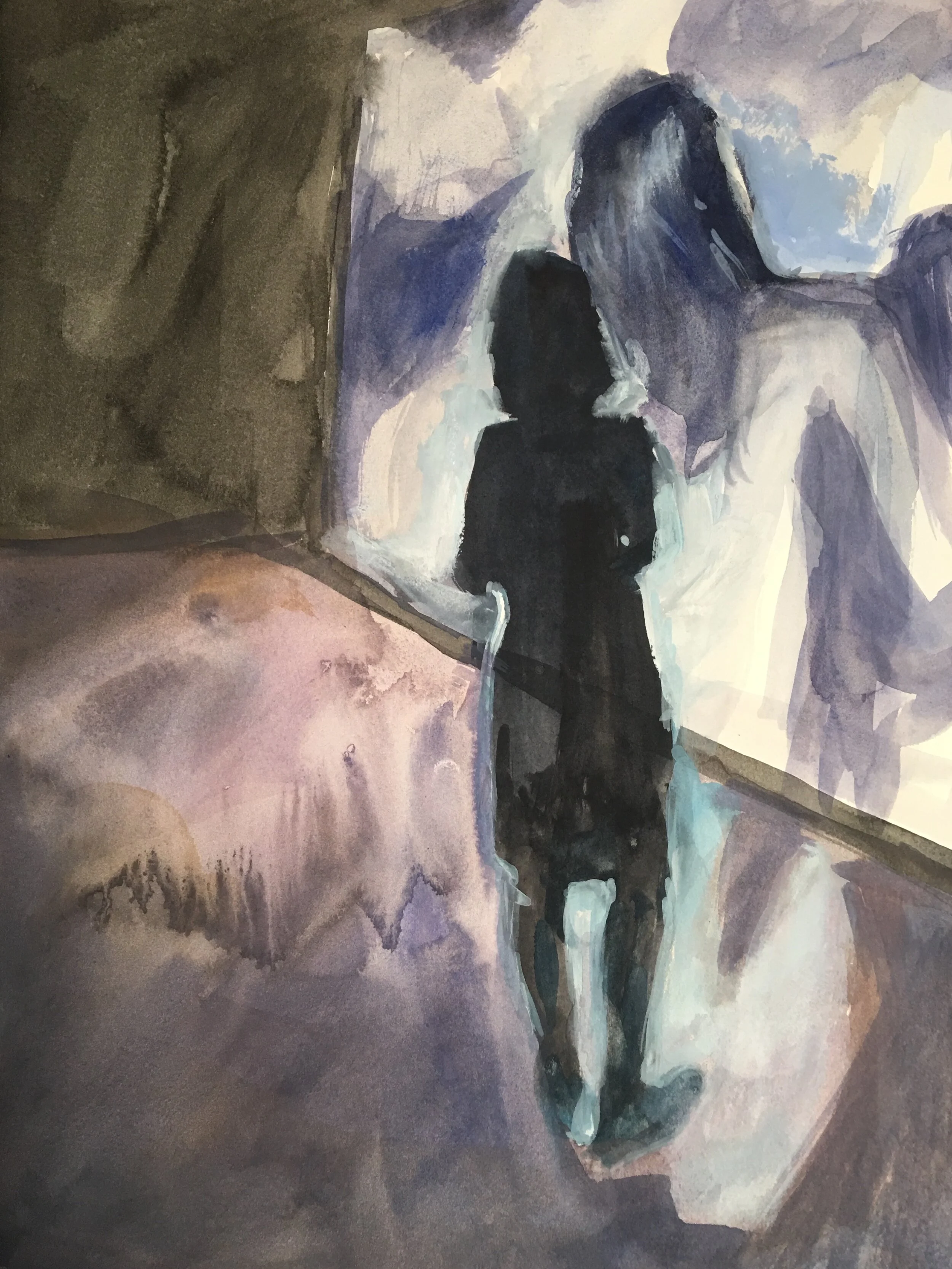 Dark in Florida, 14 x 11", gouache, 2018