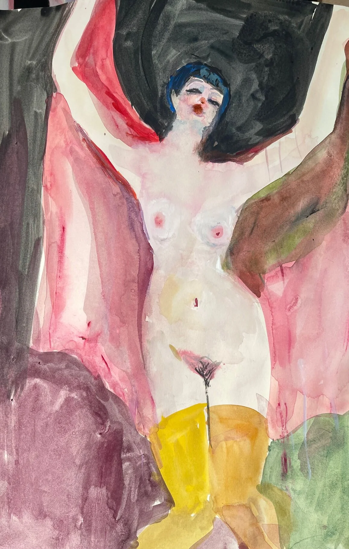 Emily Pink, 16 x 12", Watercolor, 2021