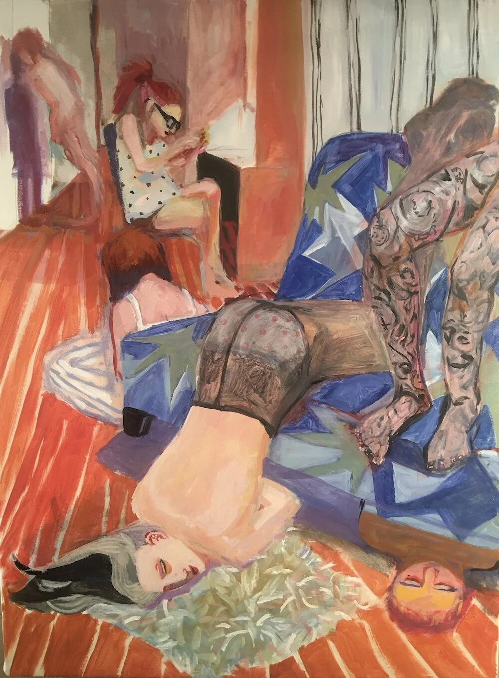 Overdone Dorm Party, 34 x 27", oil on canvas