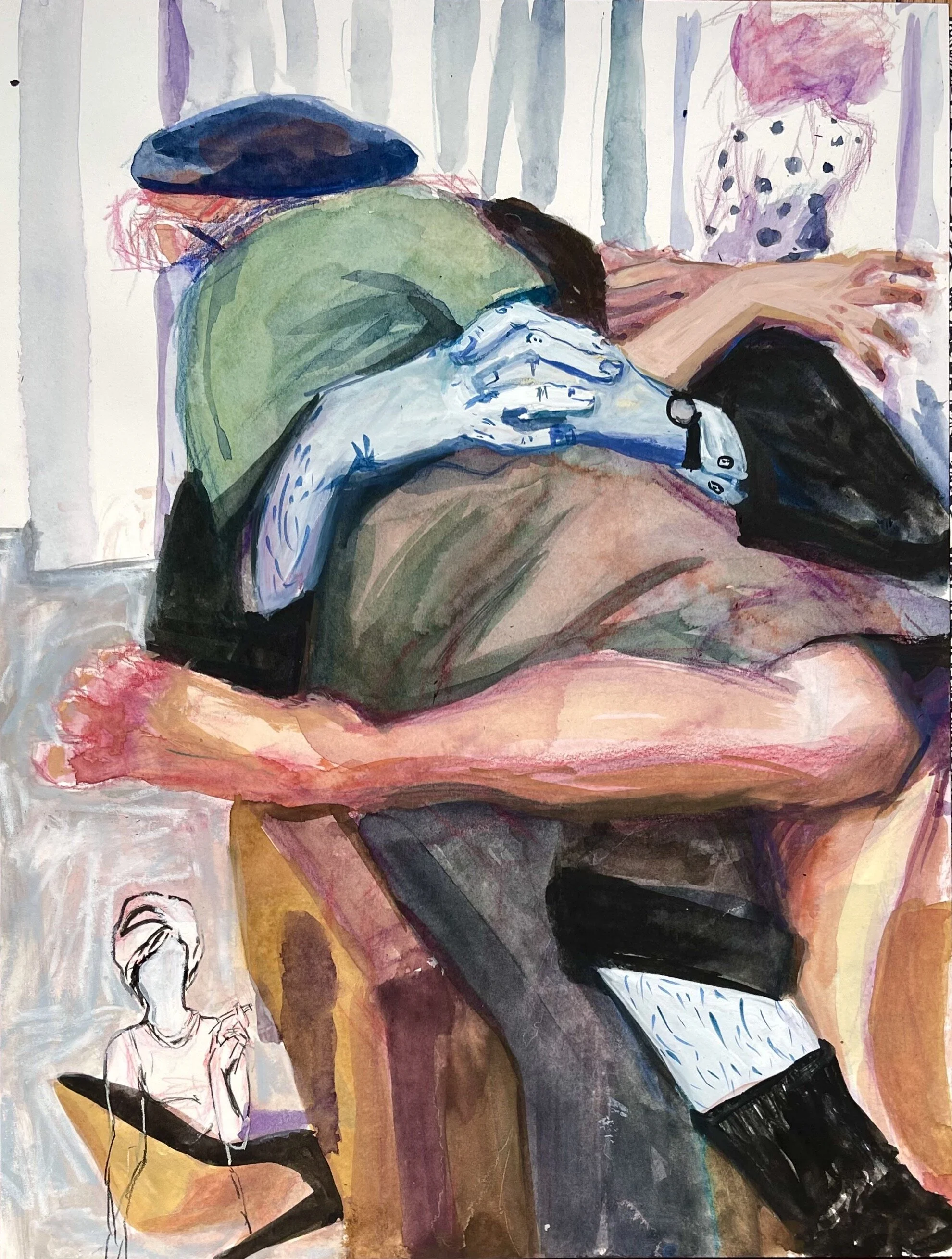 Andrew's Line Keeps Moving, 16 x 12, watercolor, paper, 2021