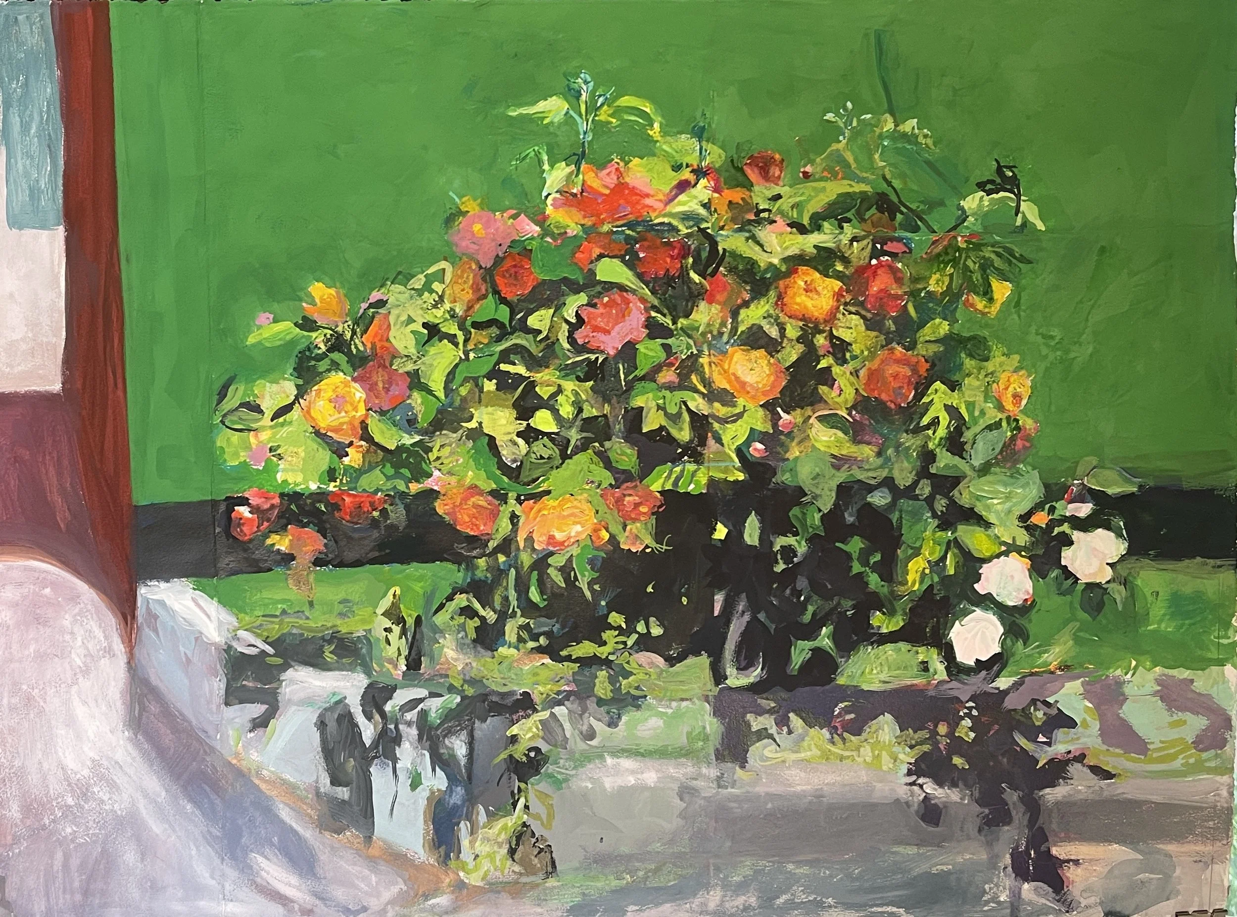  Hot Roses 22x30%22 gouache and pastel on paper.JPG