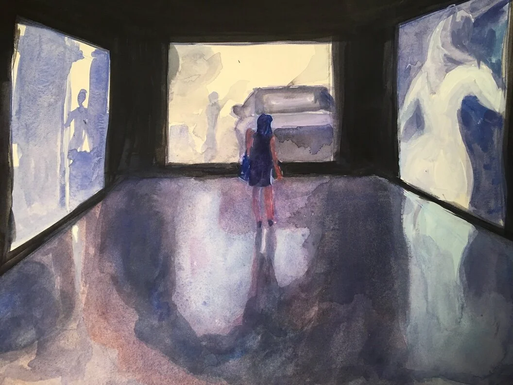 Dark in Florida, 14 x 11", gouache, 2018