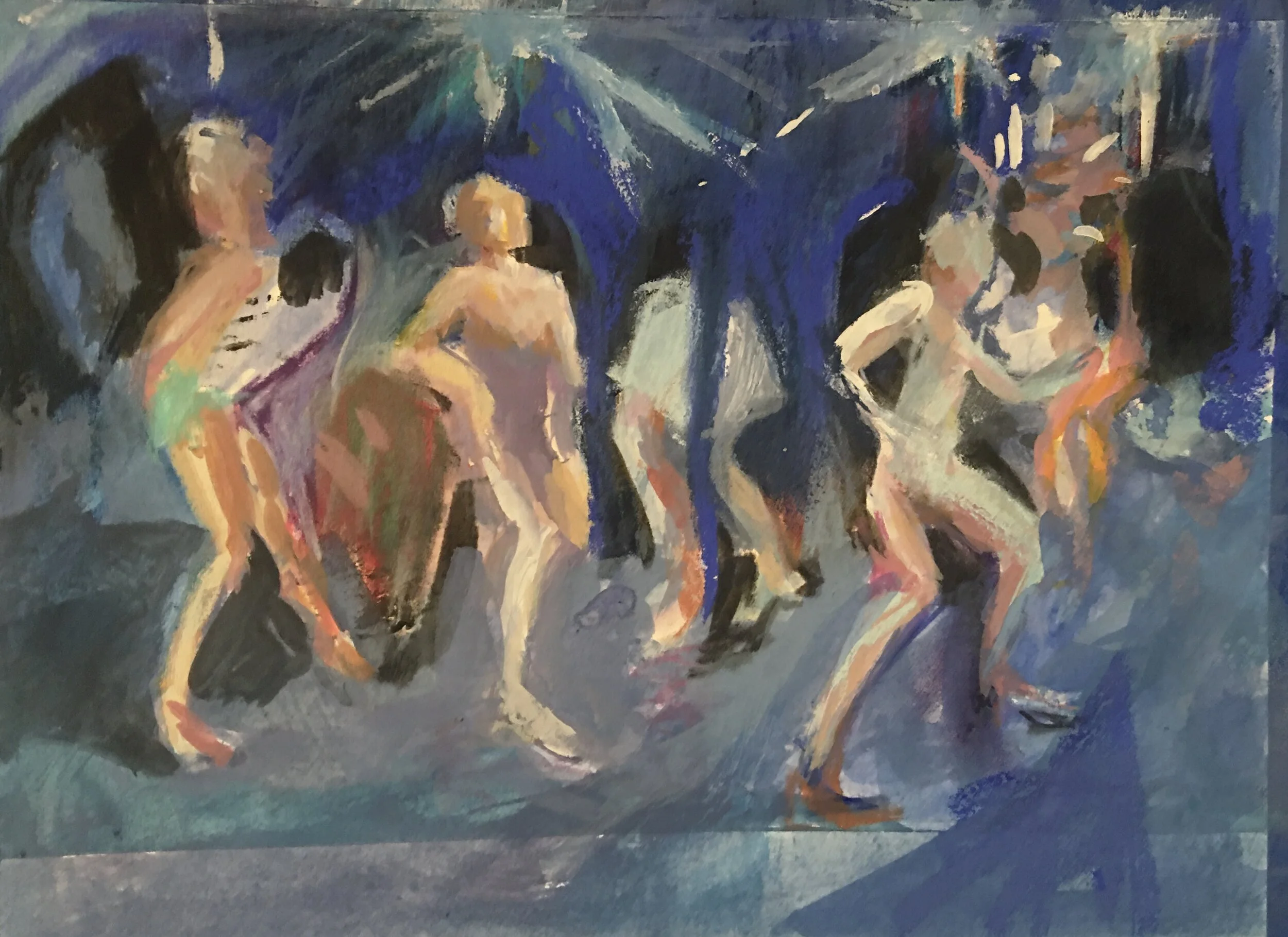 Vegas Mirrors, 8.5 x 11, Gouache pastel, 2020