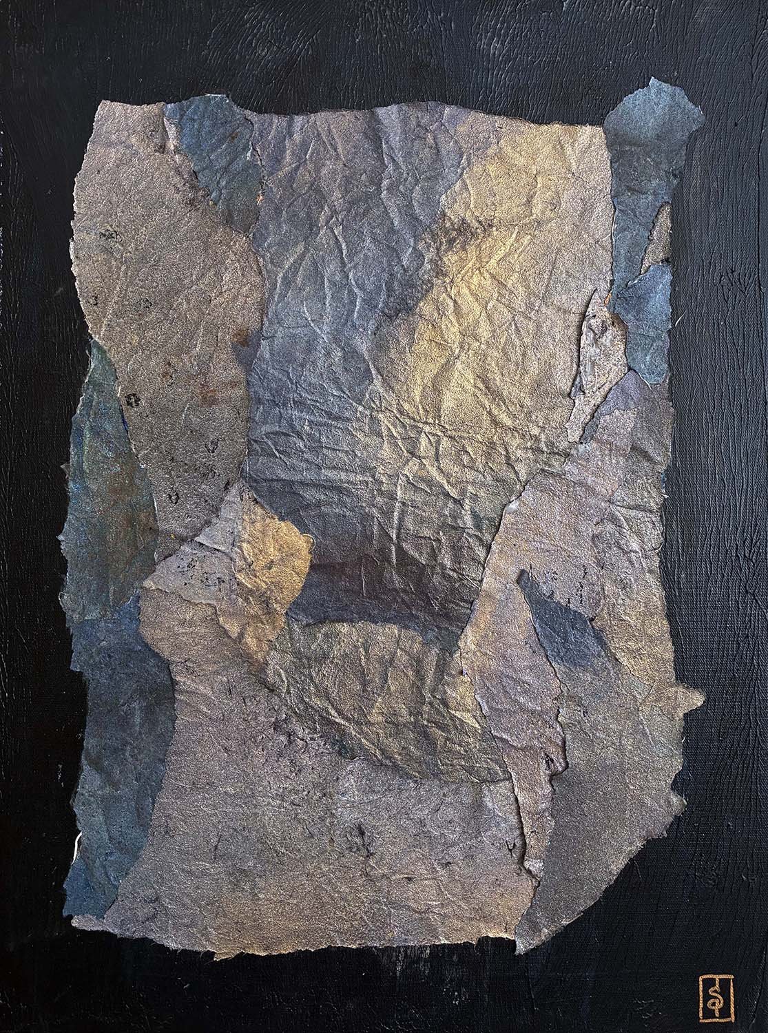 Spirited Enclosure Painted hanji collage 24x18