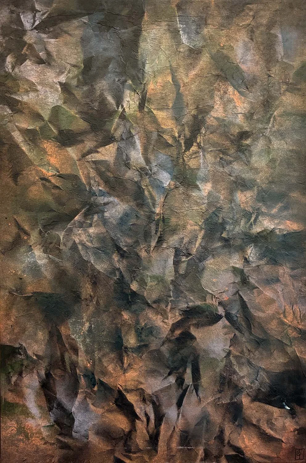 Interval Painted hanji collage 24x36