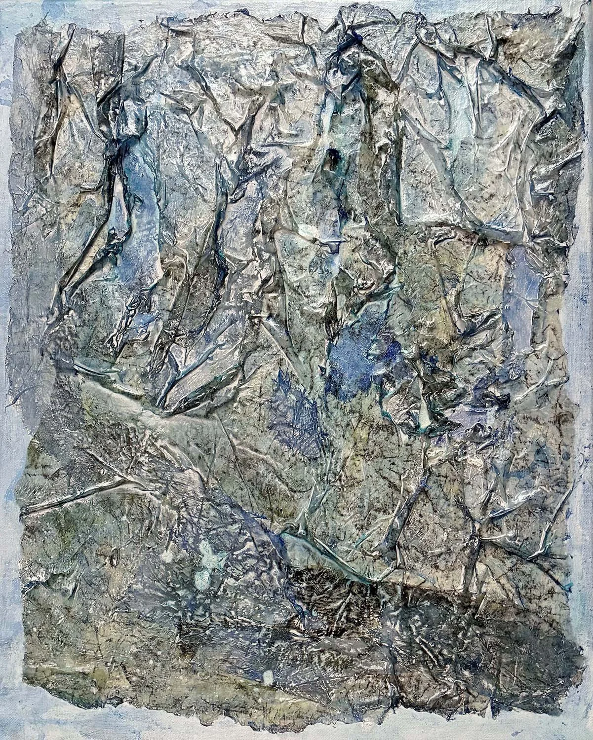 The Seafarer Painted hanji collage 20x16