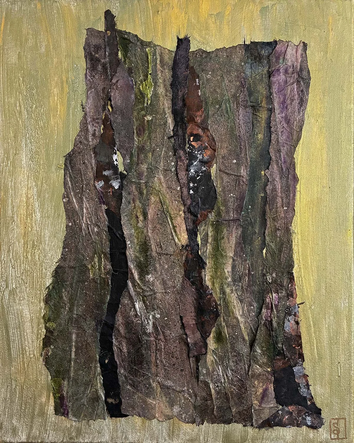 Bound Painted hanji collage 16x20