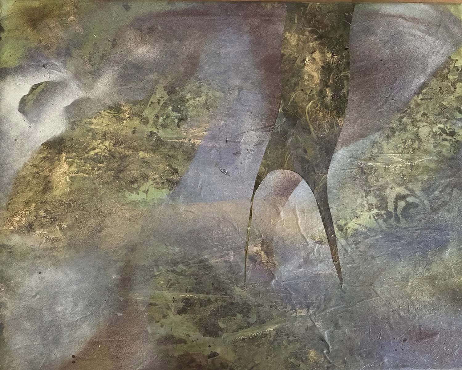 Alien Painted hanji collage 16x20