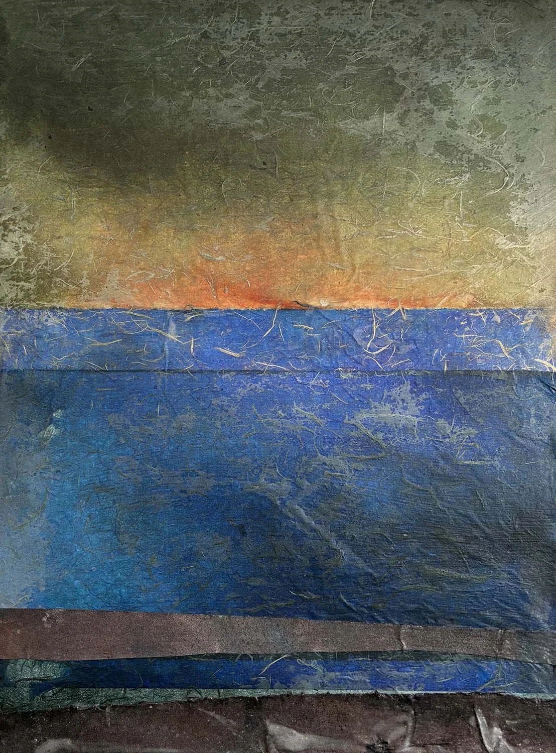 Horizons Painted hanji collage 12x16