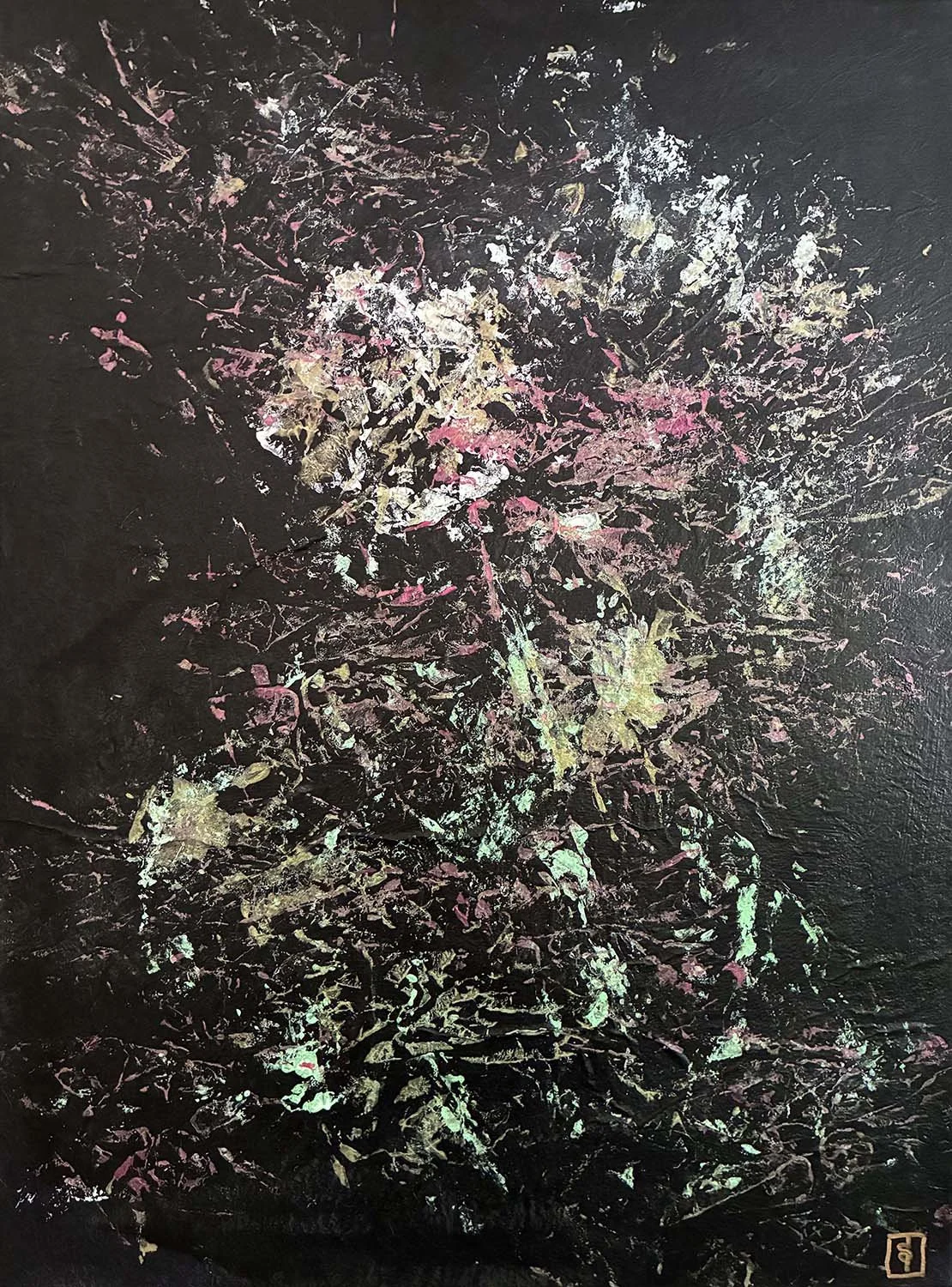 Arrangement Painted hanji collage 18x24