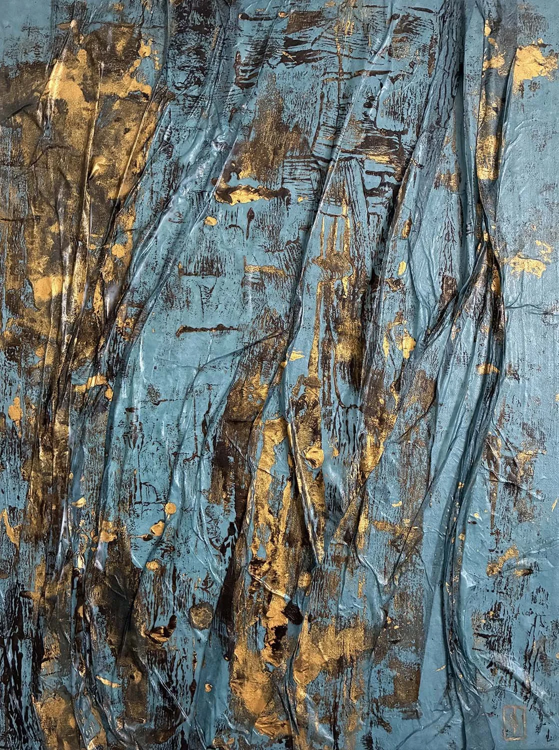 Rustling Sound Painted hanji collage 24x18