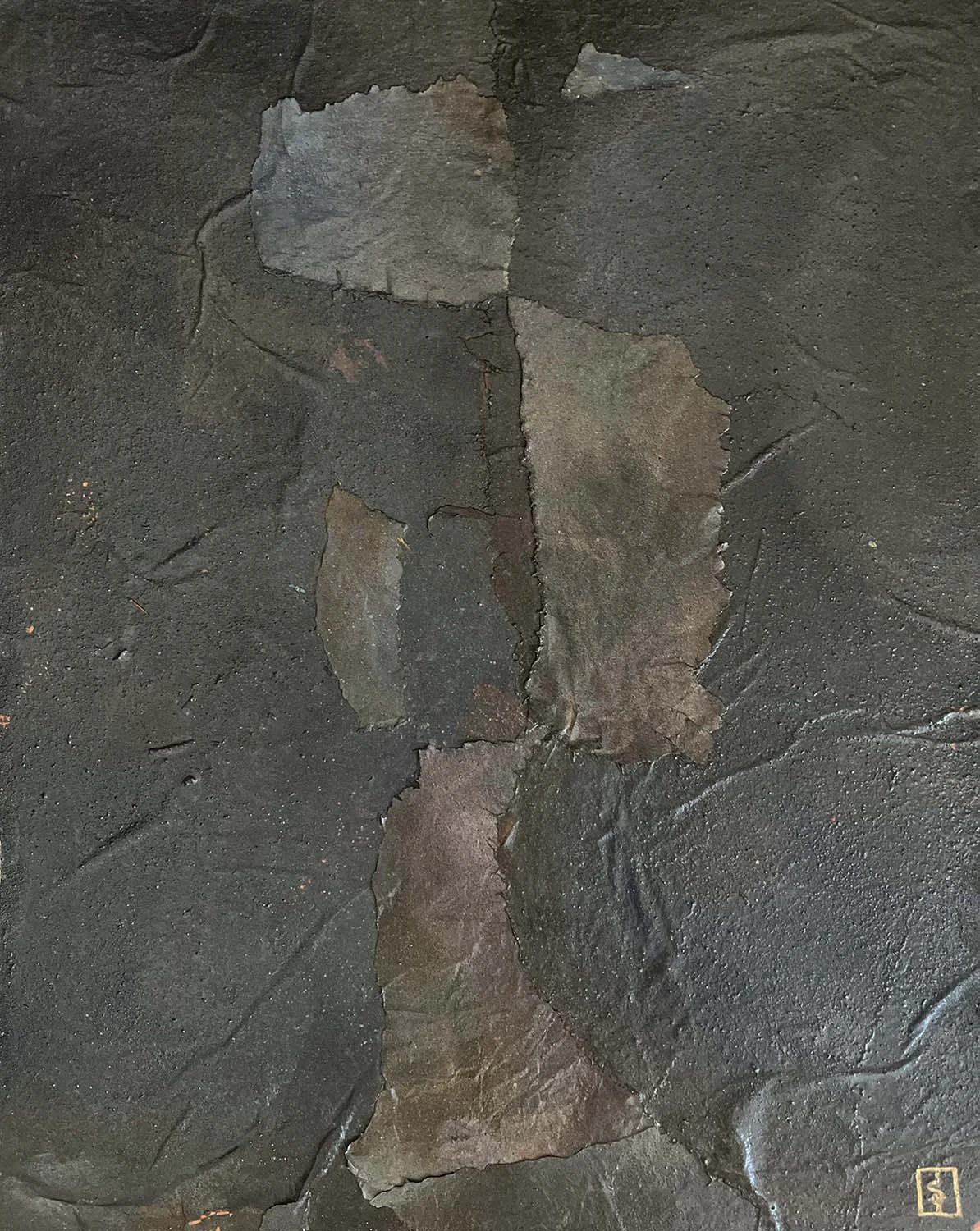 Standing Alone Painted hanji collage 16x20