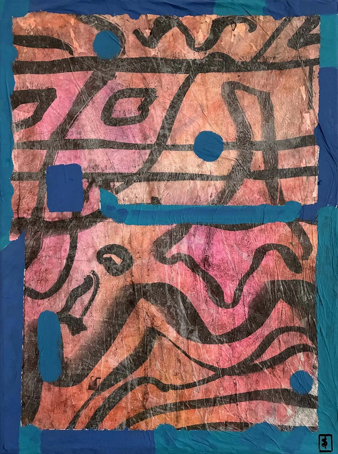 An Alternate Notation Painted hanji collage 18x24