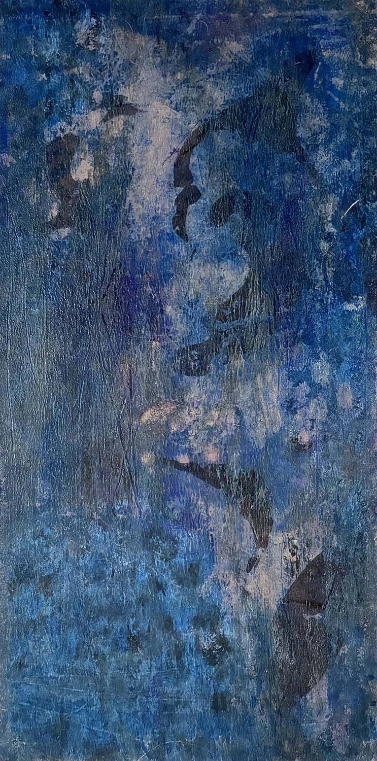 An Answer Painted hanji collage on canvas  24x18