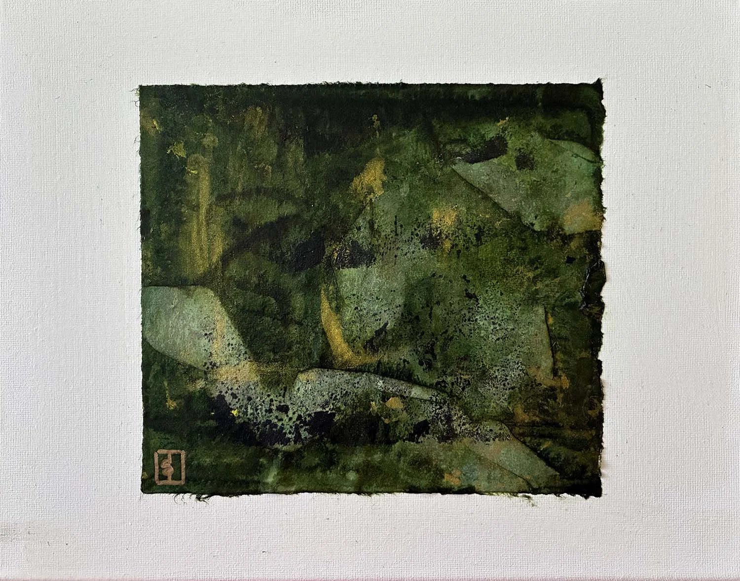 Sleeping Tones Painted hanji collage 14x11
