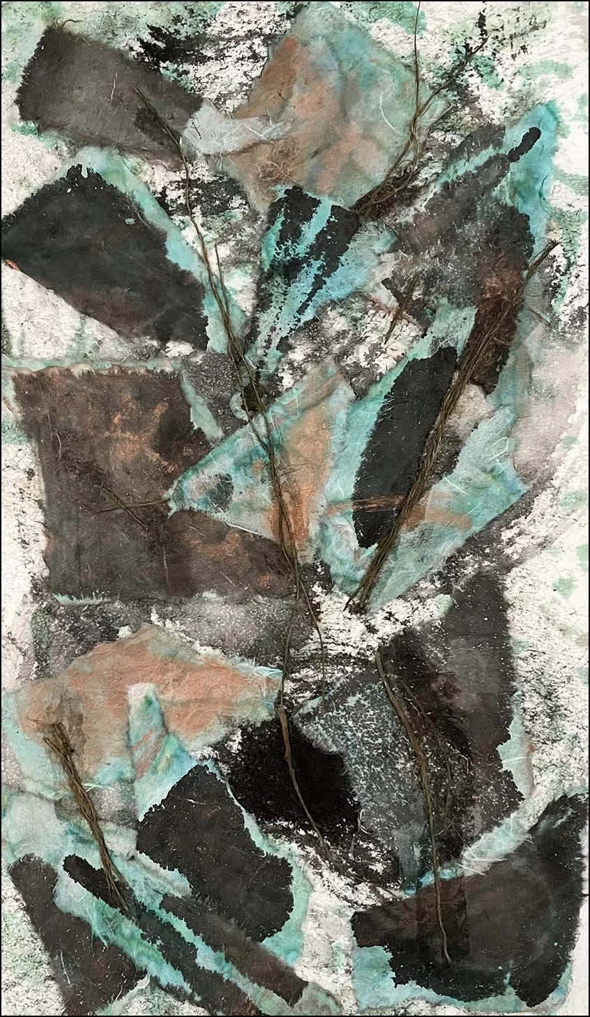 Hanji work-14 
Painted hanji collage 
12x21