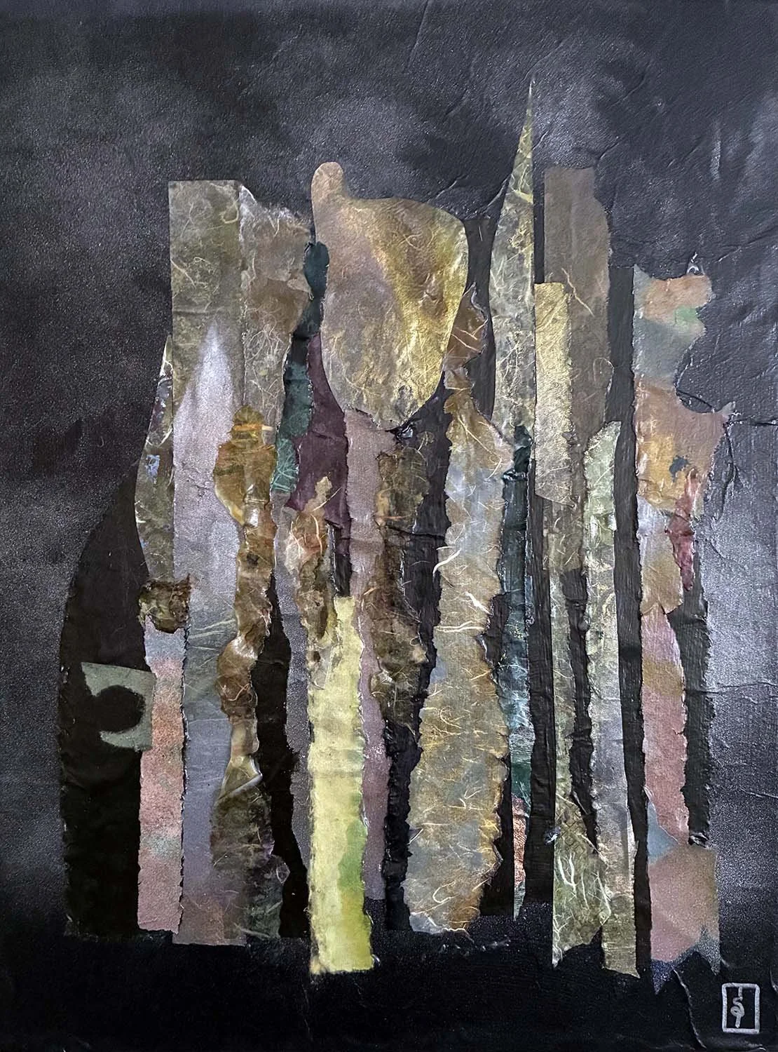 Ensemble Painted hanji collage 24x18