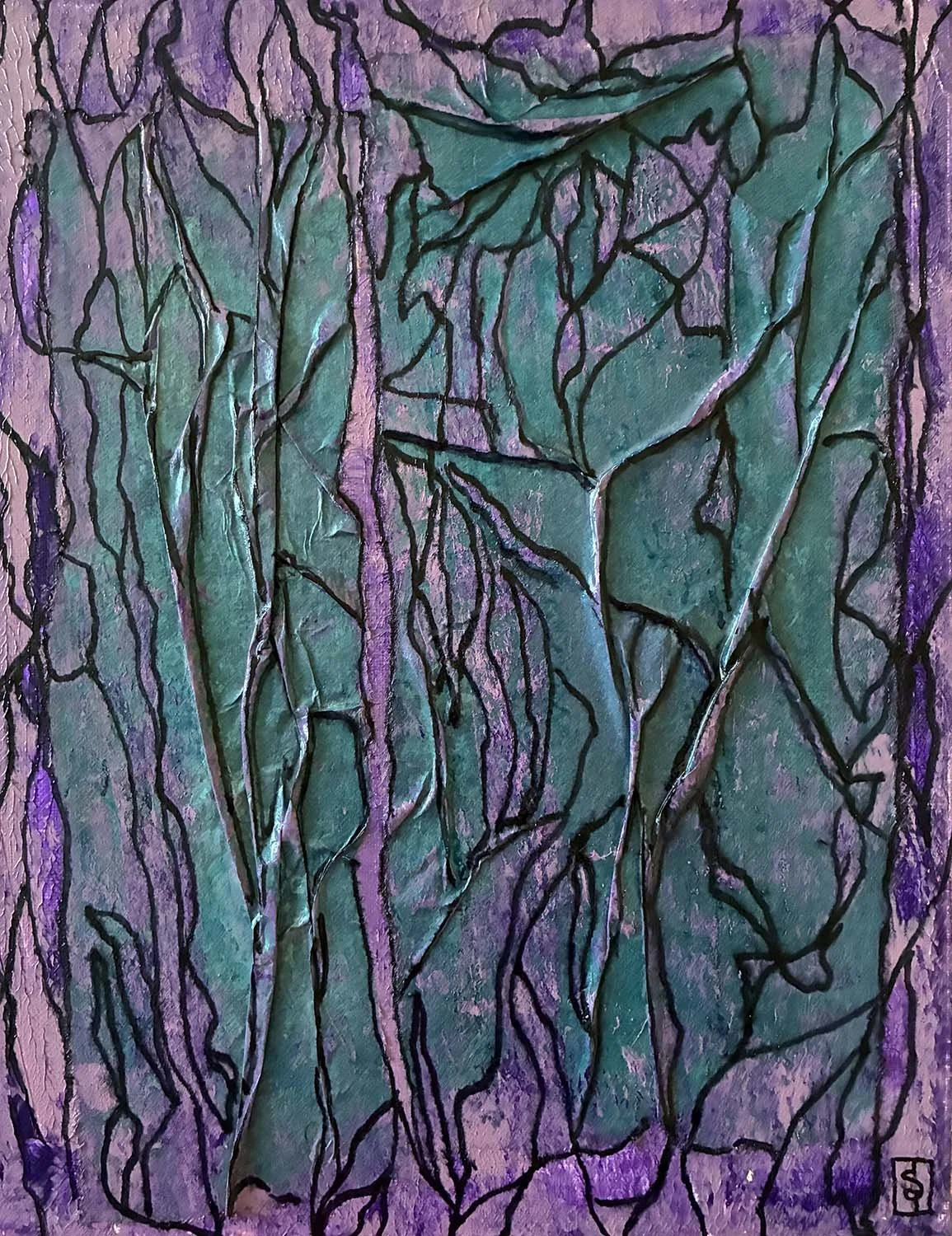 Shading Painted hanji collage 11x14