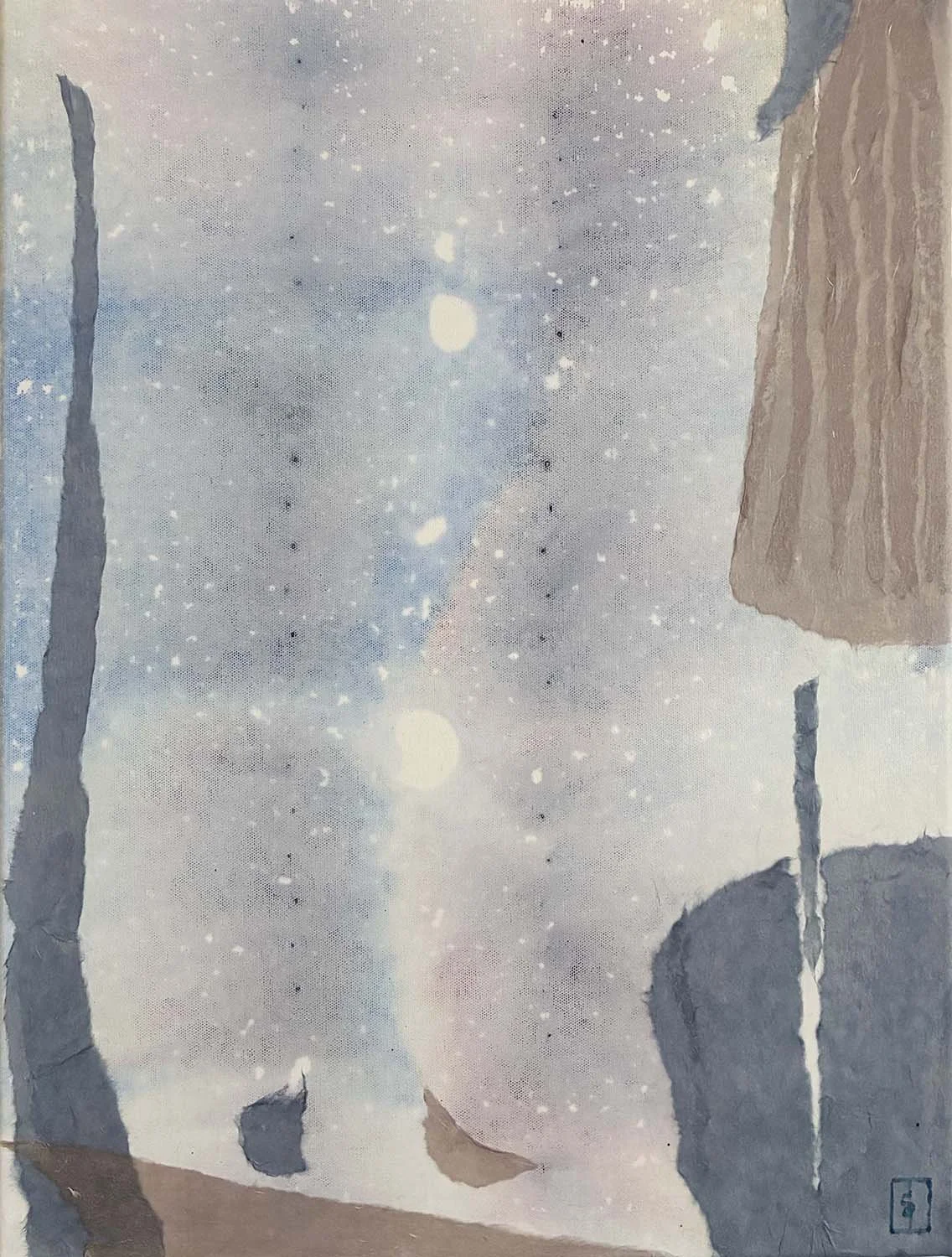 Domestic Peace Painted hanji collage 24x18