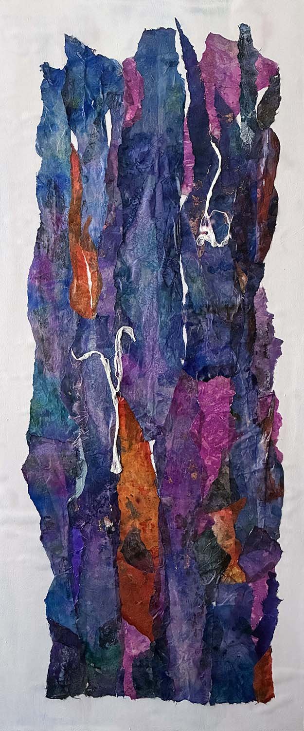 Column Painted hanji collage 21x48