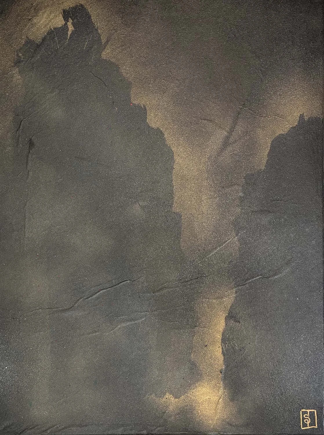 Between States Painted hanji collage 24x18