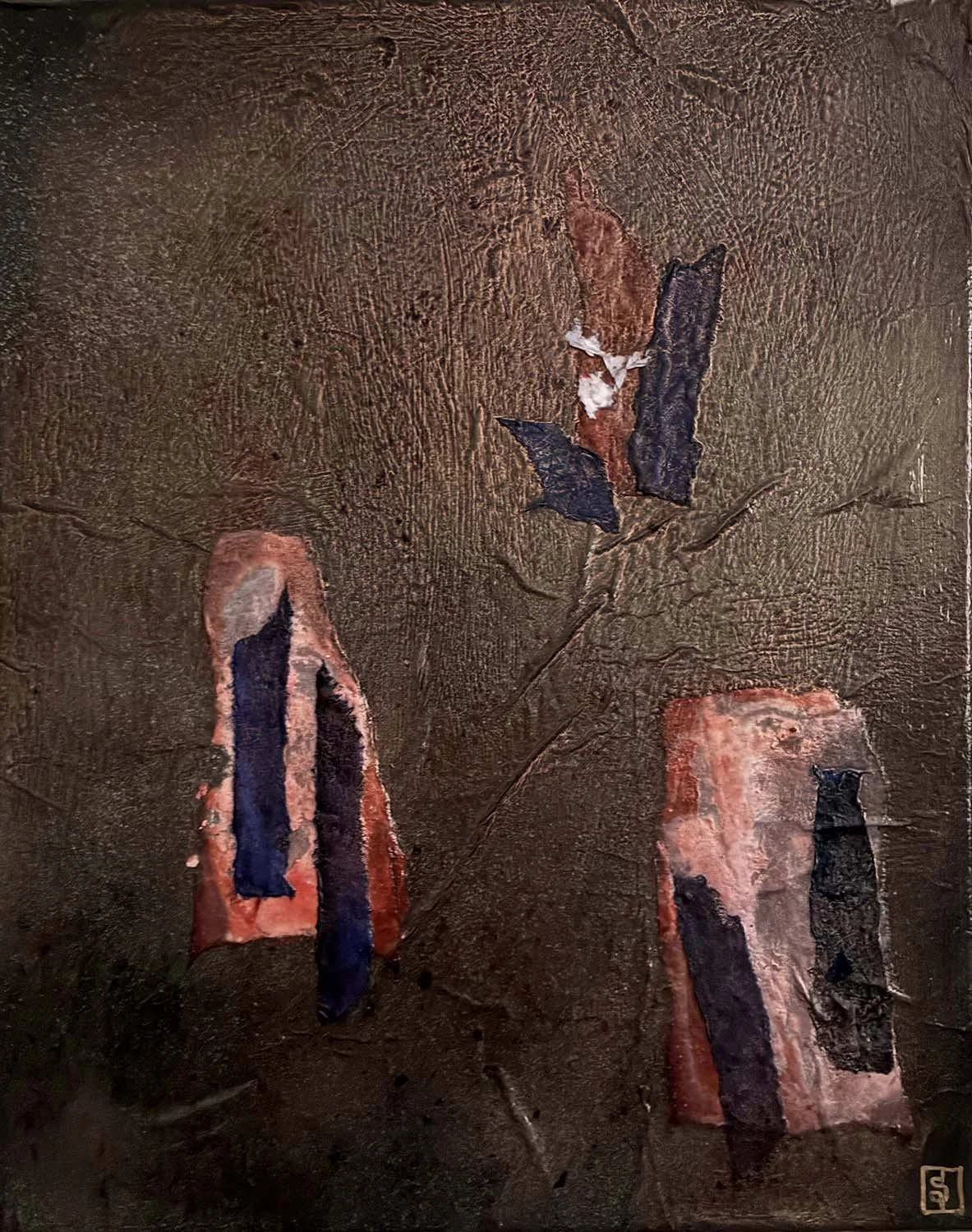 And the Offspring Painted hanji collage 16x20