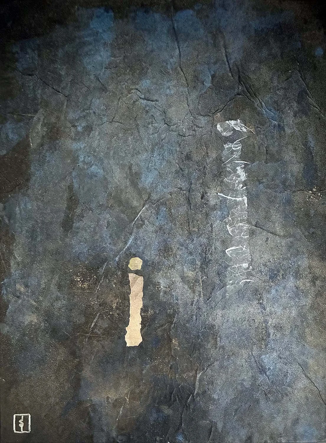 The Muse Painted hanji collage 24x18