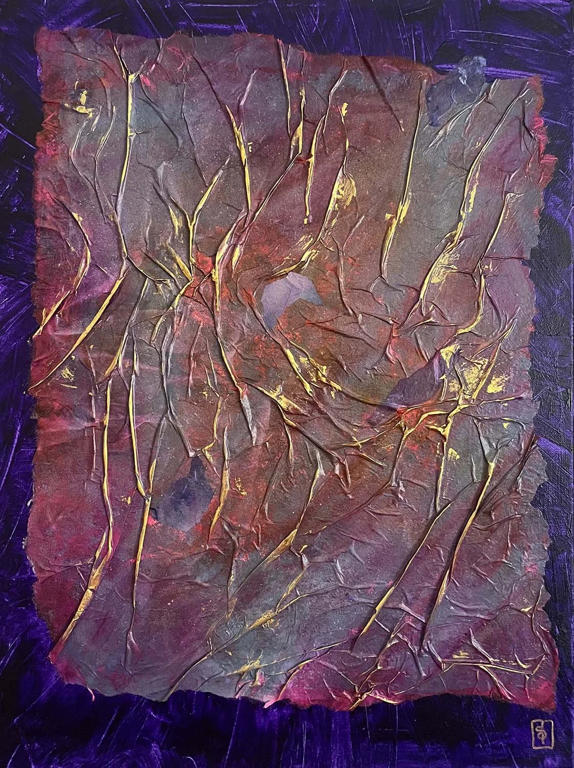 Abundance Painted hanji collage 18x24