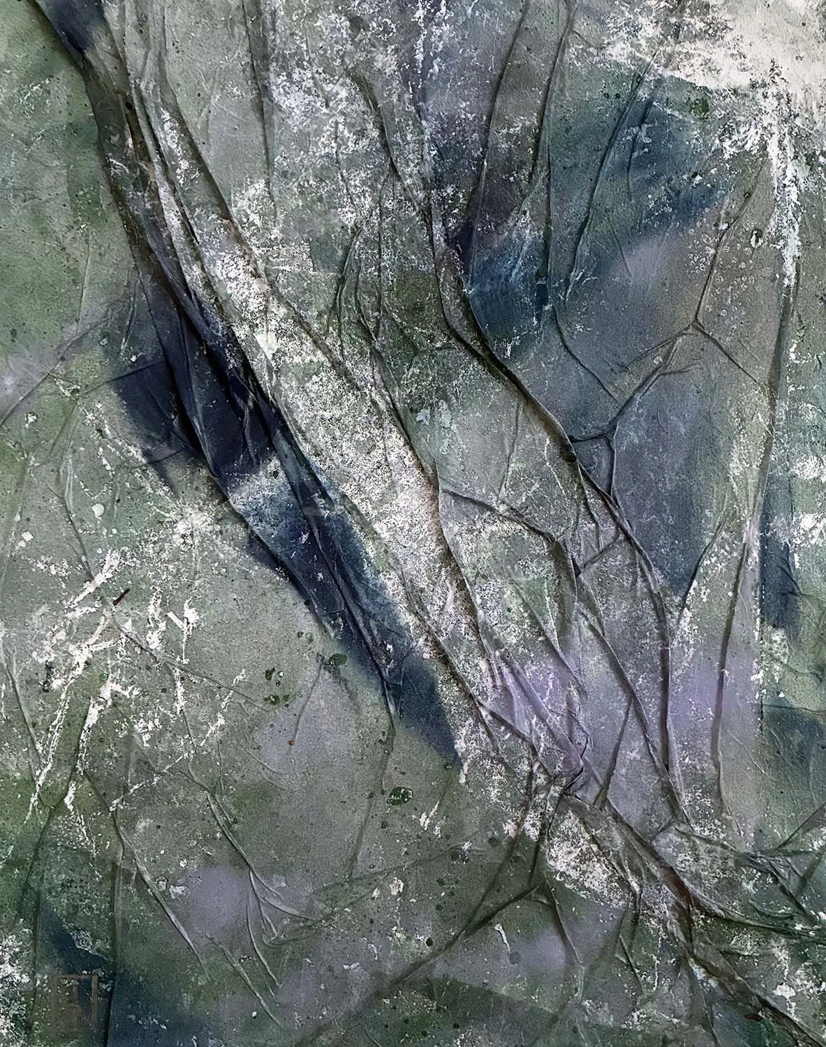 Geo-event Painted hanji collage 20x16