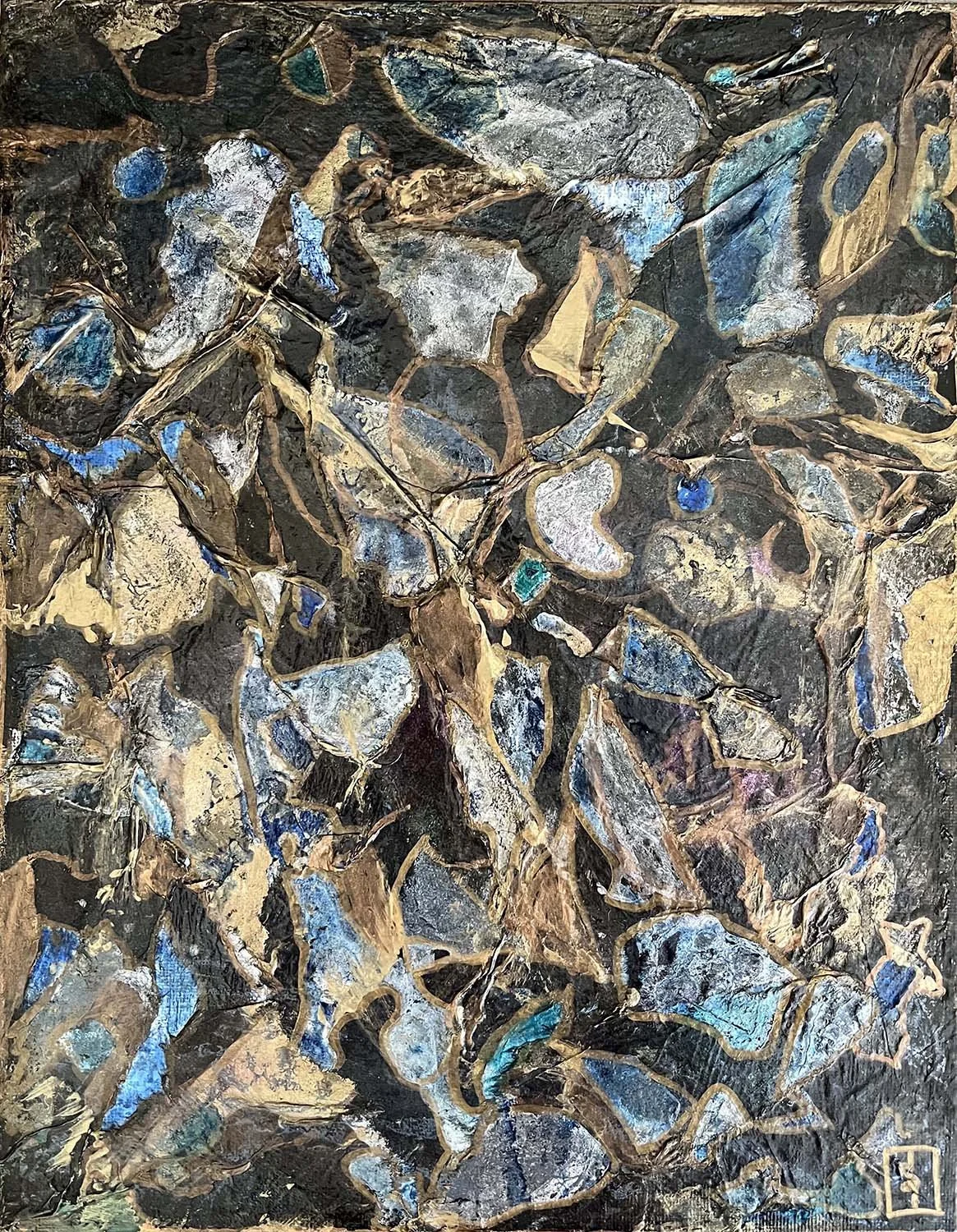 Clustered Unit Painted hanji collage 11x14