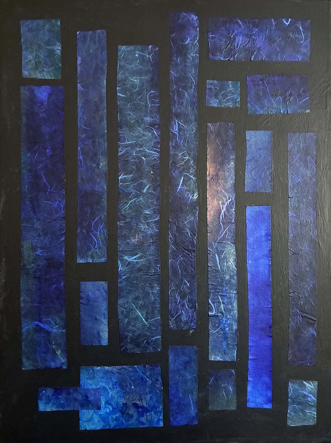 Light Interrupted Painted hanji collage 18x24