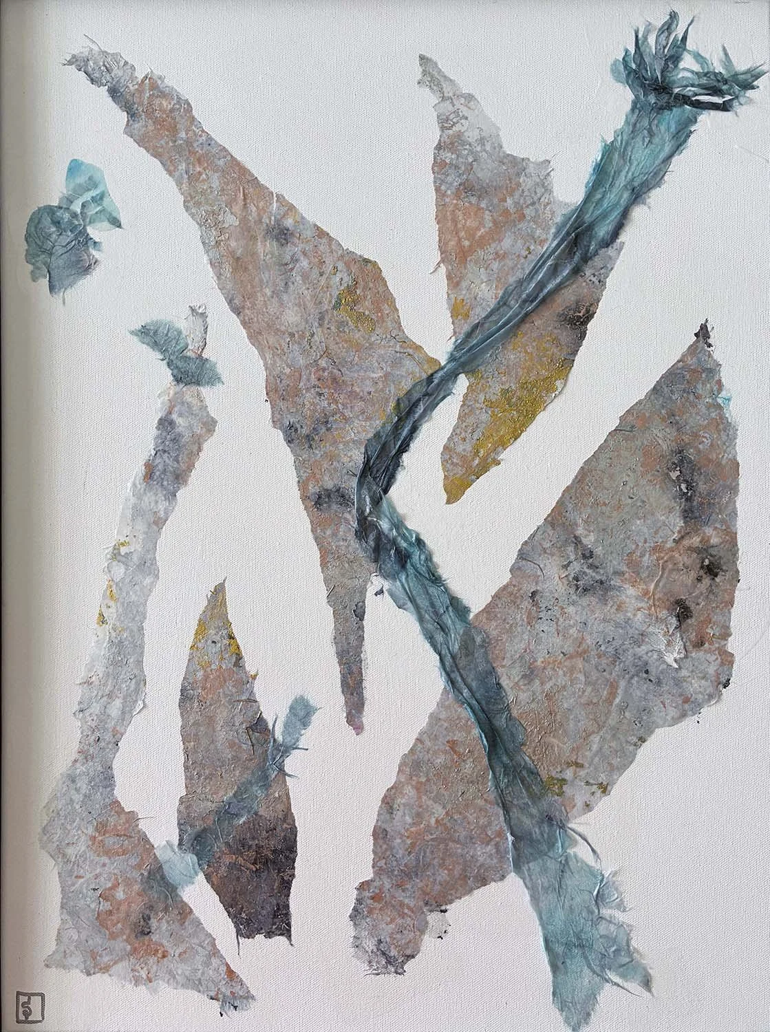 Bridging Painted hanji collage 18x24