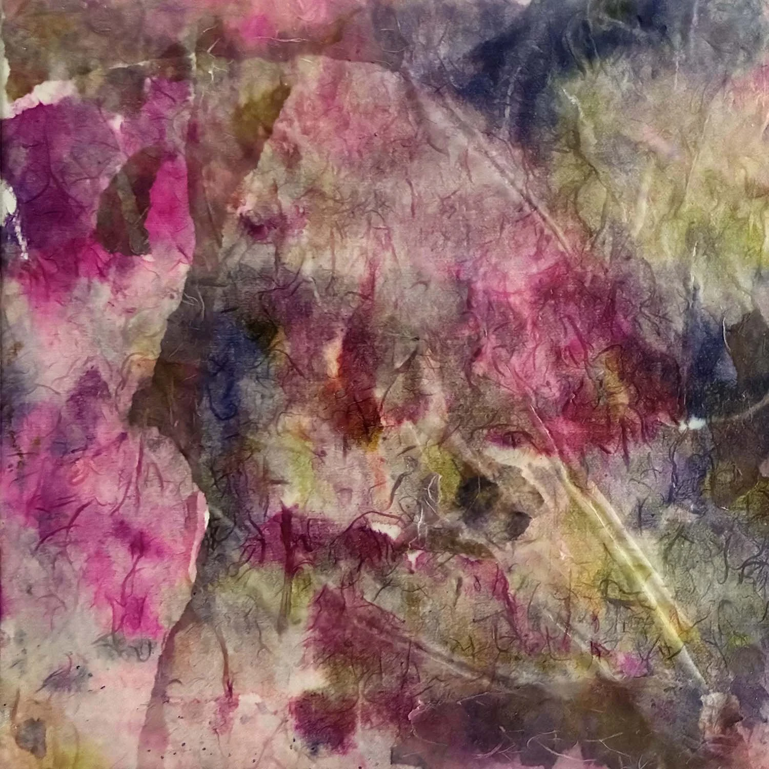 Cloud Cuts Painted hanji collage 12x12