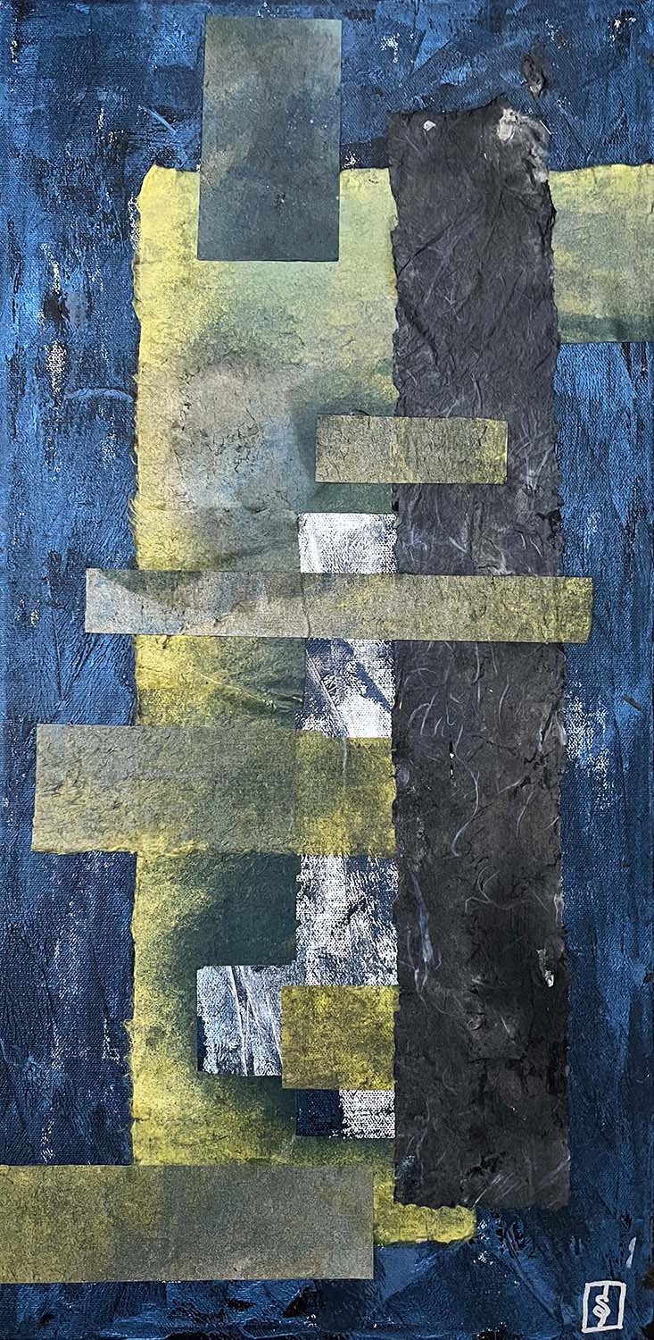 Fully Built Painted hanji collage 12x24