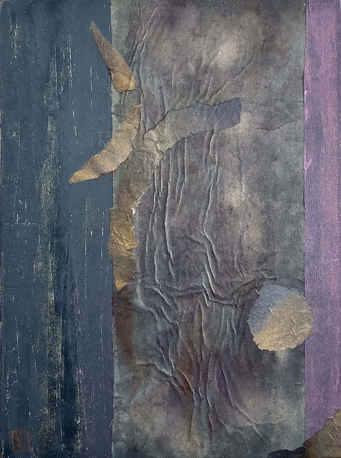 Partition Painted hanji collage 24x18