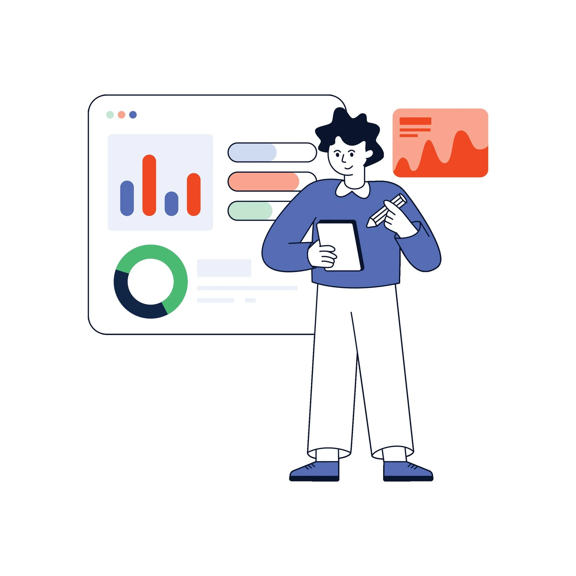 Seo Analytics Flat Style Design illustration